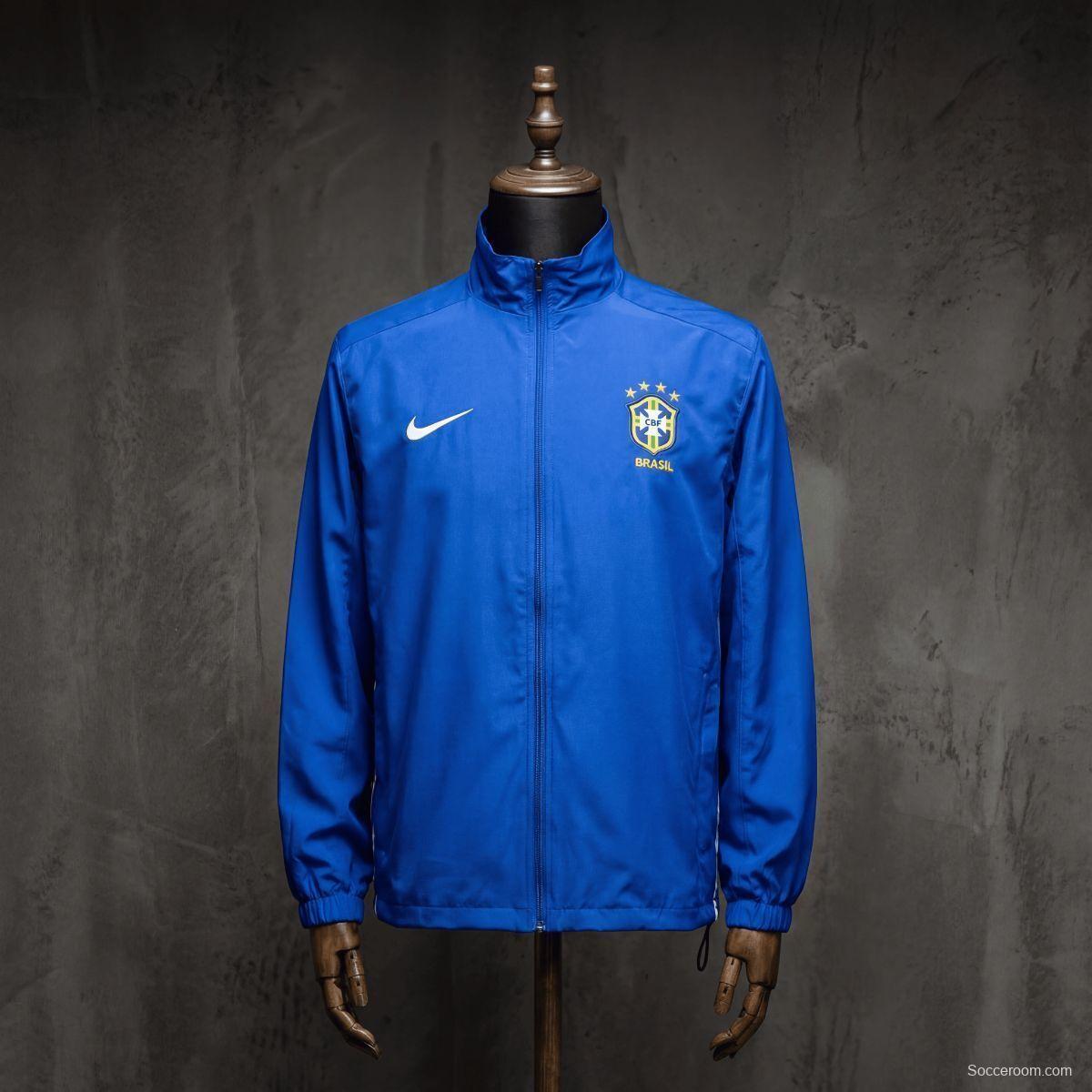 1998 Vintage Style Brazil Blue Jacket Windbreaker