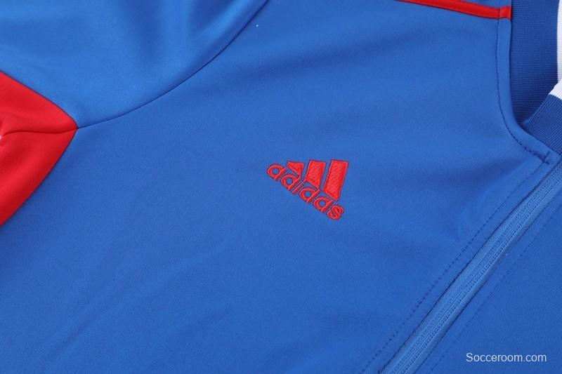 2026 Adidas Blue Full Zipper Jacket + Black Long Pants