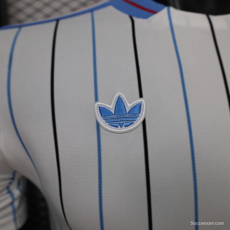 2026 Player Version DR Congo White with Black and Blue Pinstripes Jersey