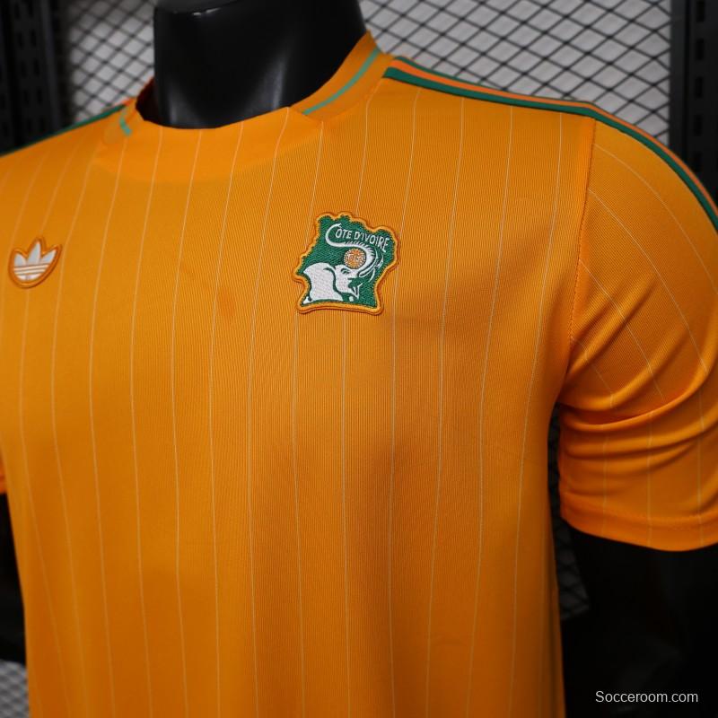 Player Version 2026 Ivory Coast Orange Terrace Icons White Jersey
