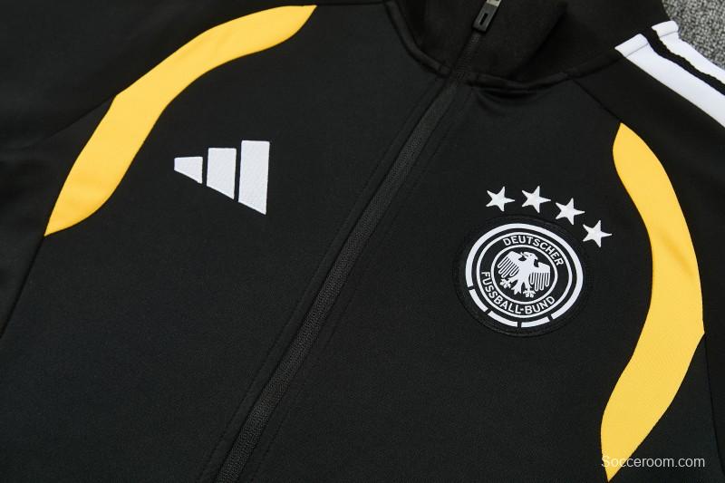 26/27 Germany  Black Full Zipper Jacket Tracksuit + Long Pants