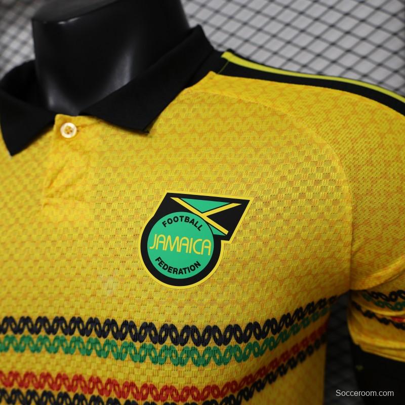 Player Version 2027 Jamaica Home Yellow with Reggae Stripe Jersey