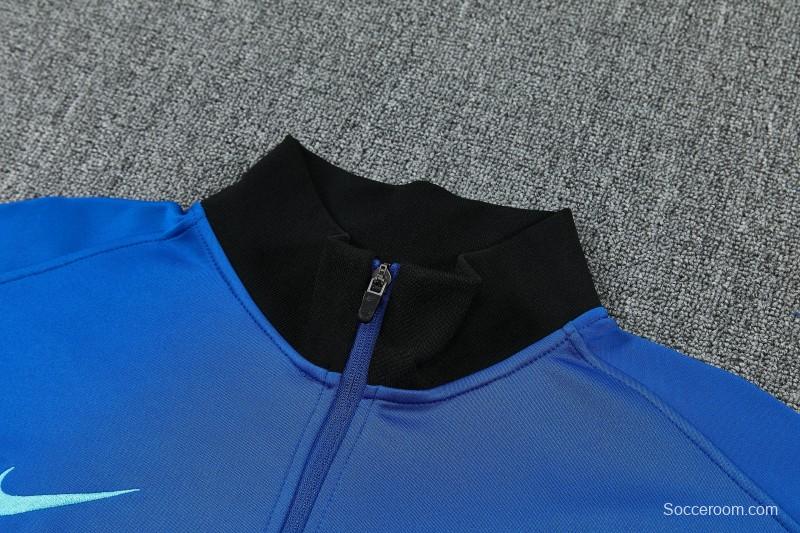 26/27 Inter Milan Blue Full Zipper Jacket Tracksuit + Black Long Pants