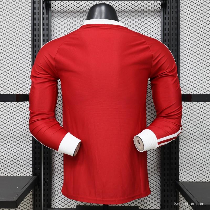 Player Version 2026 Manchester United Red Long Sleeve Adidas Originals Retro Special Edition Jersey