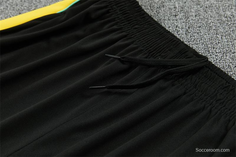 2026 Brazil Black & Yellow Half Zipper Jacket Tracksuit + Long Pants