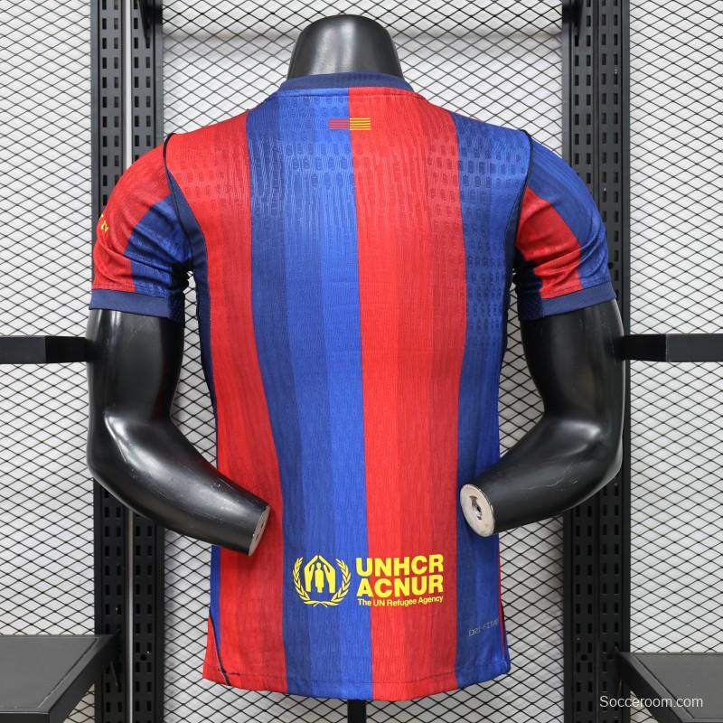 Player Version 25/26 FC Barcelona Blue & Red Vertical Stripes with Spotify Home Jersey