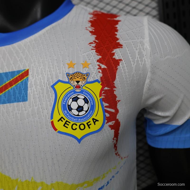 Player Version 26/27  DR Congo  White & Sky Blue  Special Edition Away Jersey