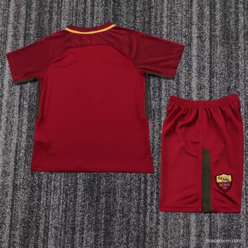 Retro 17/18 Kids AS Roma Home Jersey