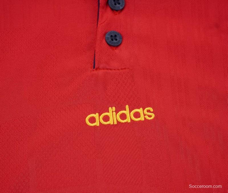 Retro 1996 Kids Spain Red & Navy Diagonal Split Home Jersey
