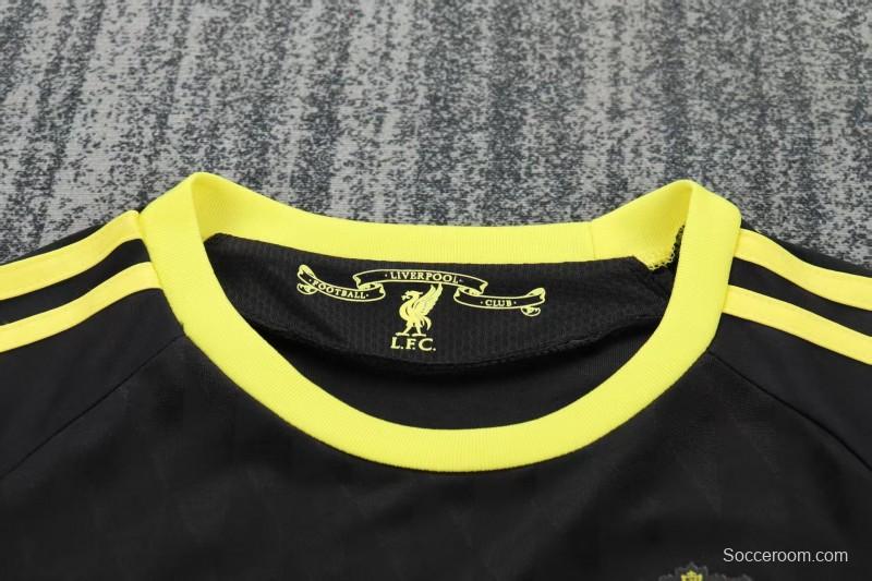 Retro 2010/11 Kids Liverpool Black & Yellow Away Jersey