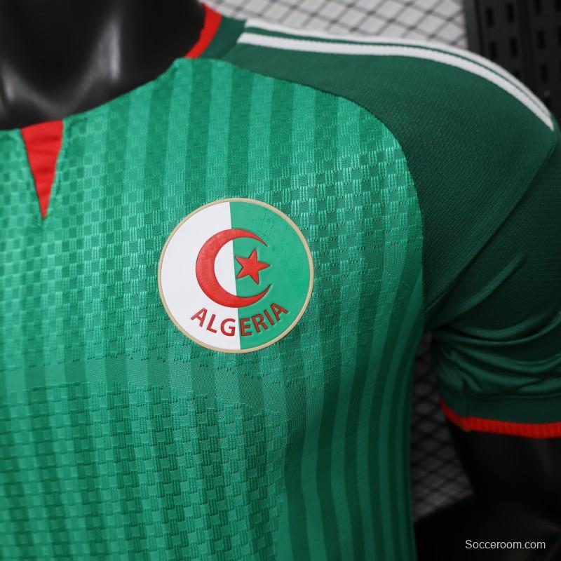 Player Version 26/27 Algeria Away Green with Tonal Vertical Stripe  Jersey