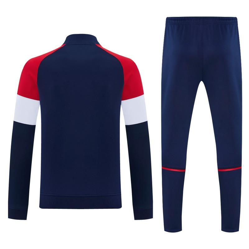 26/27 Bayern Munich Navy Blue & Red & White Full Zipper Jacket Tracksuit + Long Pants
