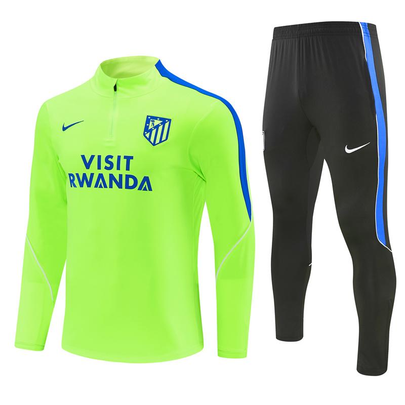 26/27 Atlético Madrid Third Fluorescent Green Half Zipper Jacket Tracksuit + Long Pants