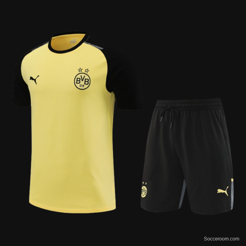 23/24 Borussia Dortmund Cotton Short Sleeve Jersey+Shorts