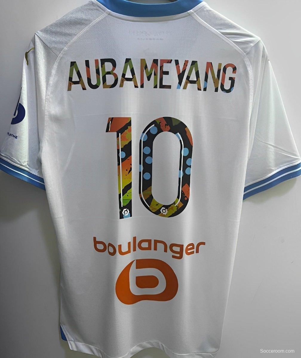 23/24 Olympique Marseille OM Africa Jersey CLAUSS AUBAMEYANG Home Jersey