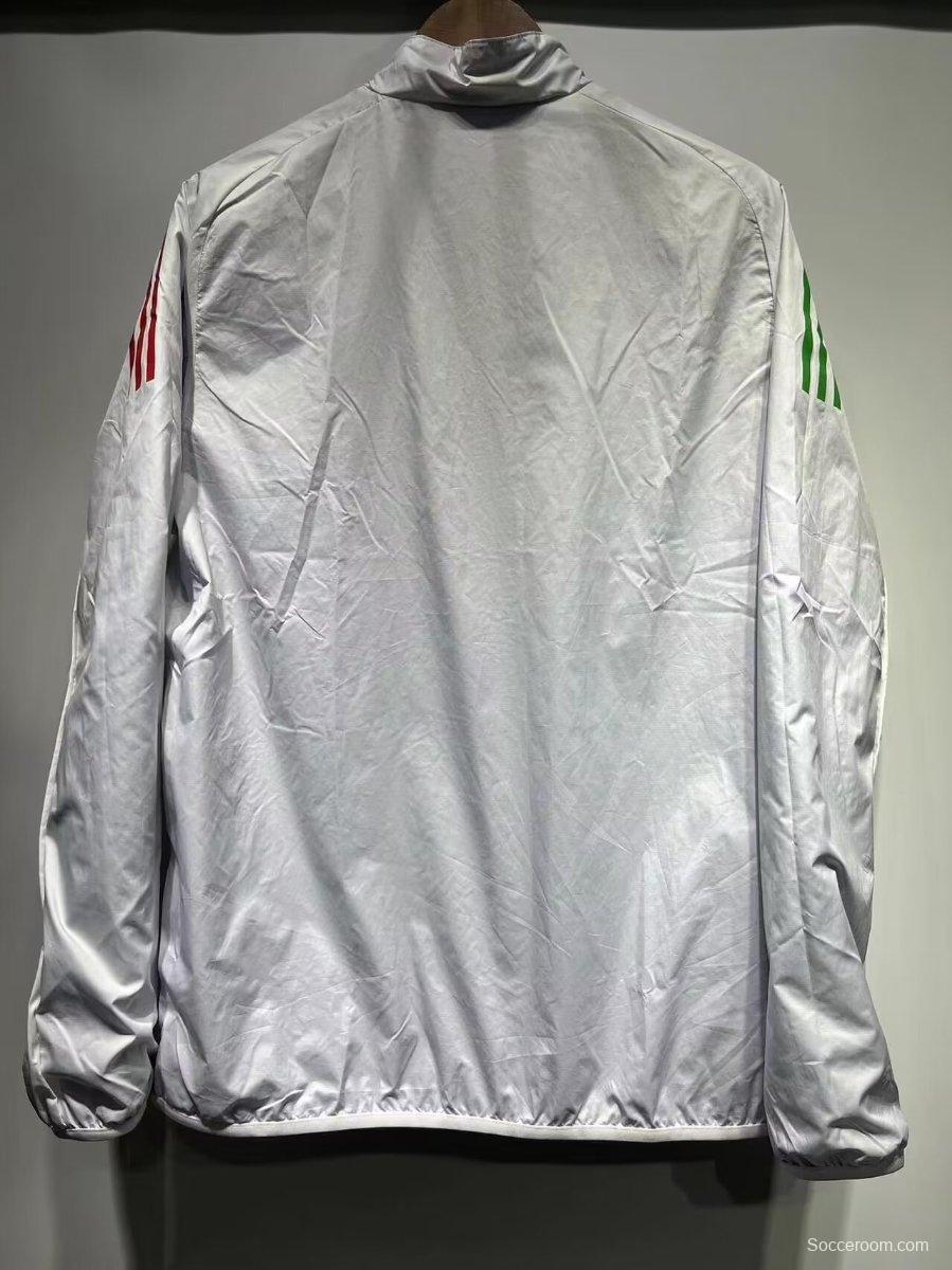 2024 Italy White/Blue Reversible Windbreaker