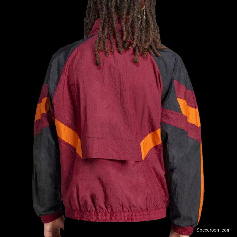 24/25 Roma x Adidas Original Full Zipper Track Top Windbreaker