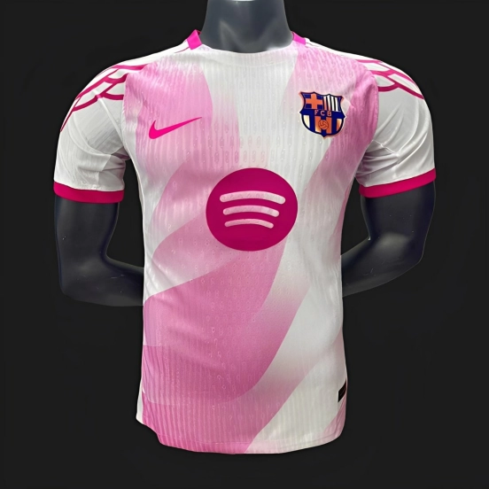 Player Version 25/26 FC Barcelona Pink with Diagonal Stripe Pattern Jersey