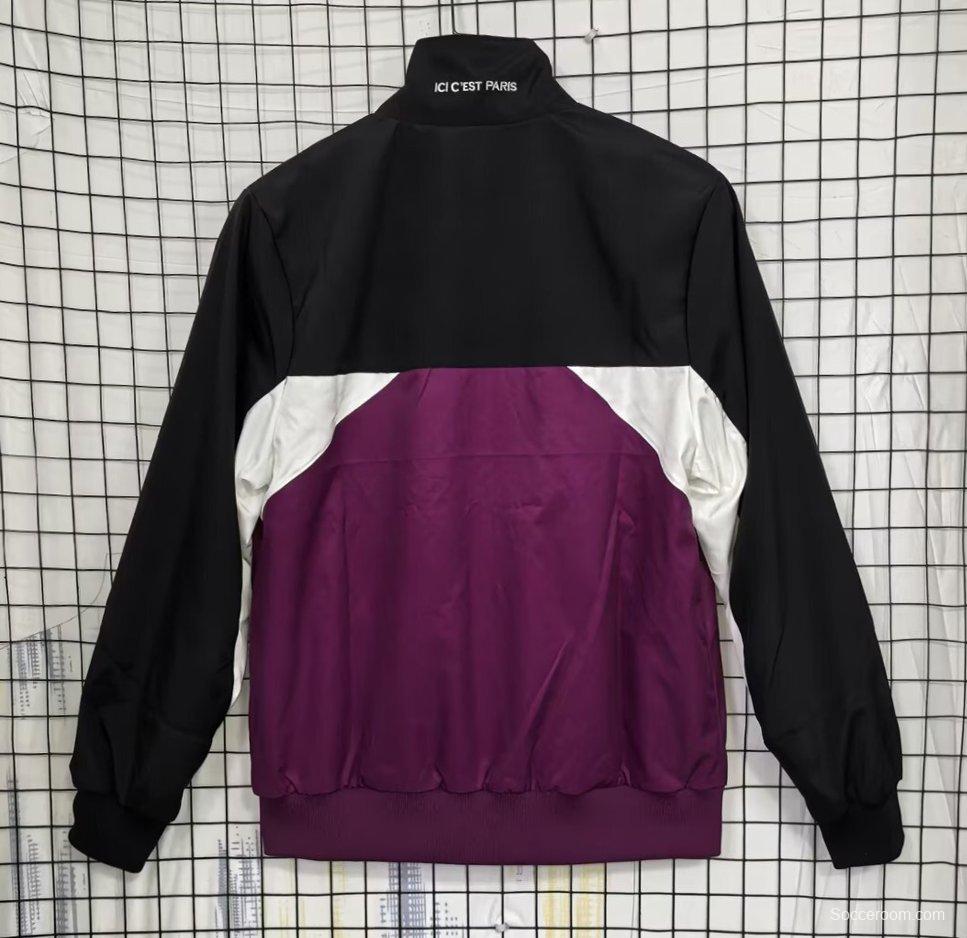 25/26 PSG Black/Purple Full Zipper Windbreaker