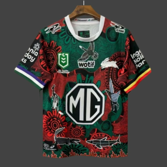 25/26 South Sydney Rabbitohs Green and Red with Indigenous Art Jersey