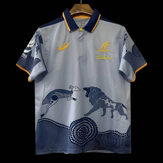 2026 Australia Wallabies Light Blue with Indigenous Art Design Jersey