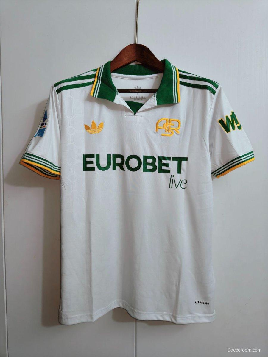 25/26 AS Roma Third White Jersey With Full Sponsors