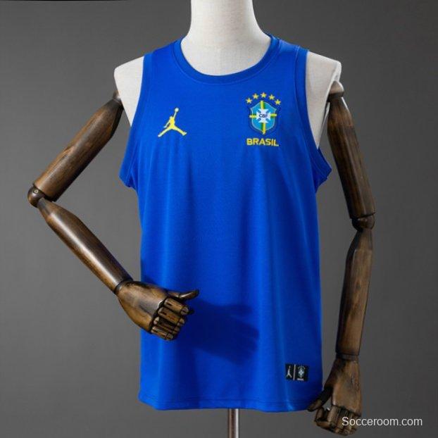 2026 Brazil Training Jersey Vest Blue
