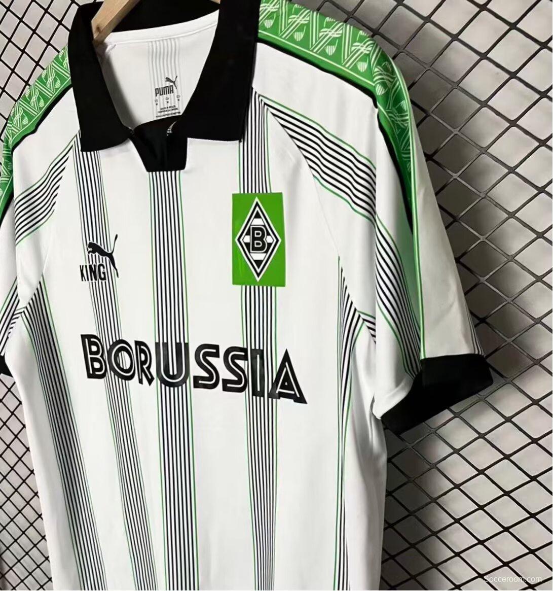 25/26  Borussia Mönchengladbach "KING" Special Edition White/Green Jersey