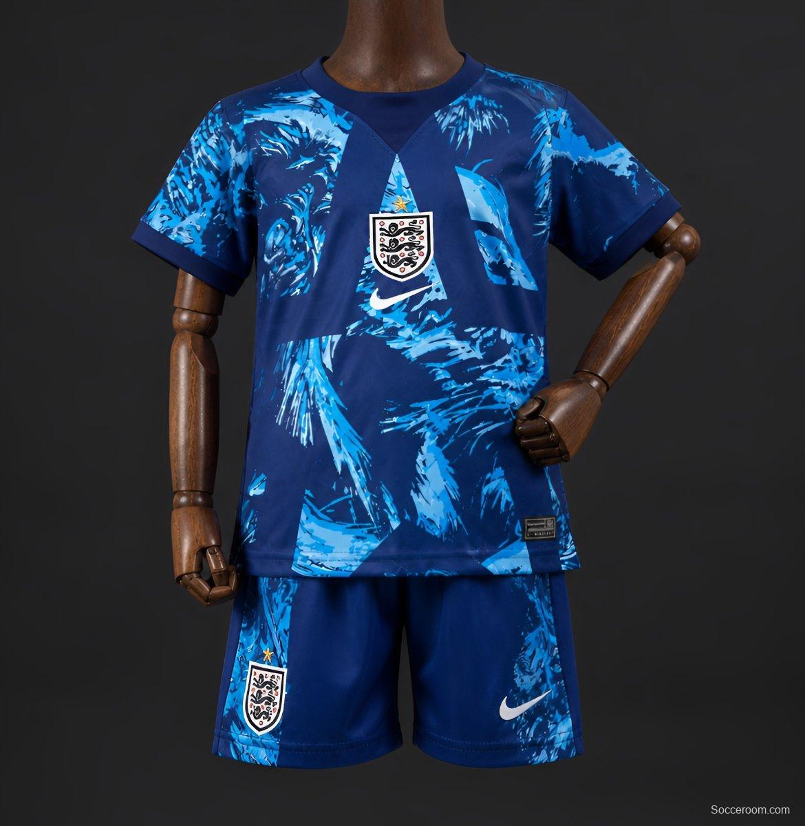 2026 KIDS England Goalkeeper Blue Jersey