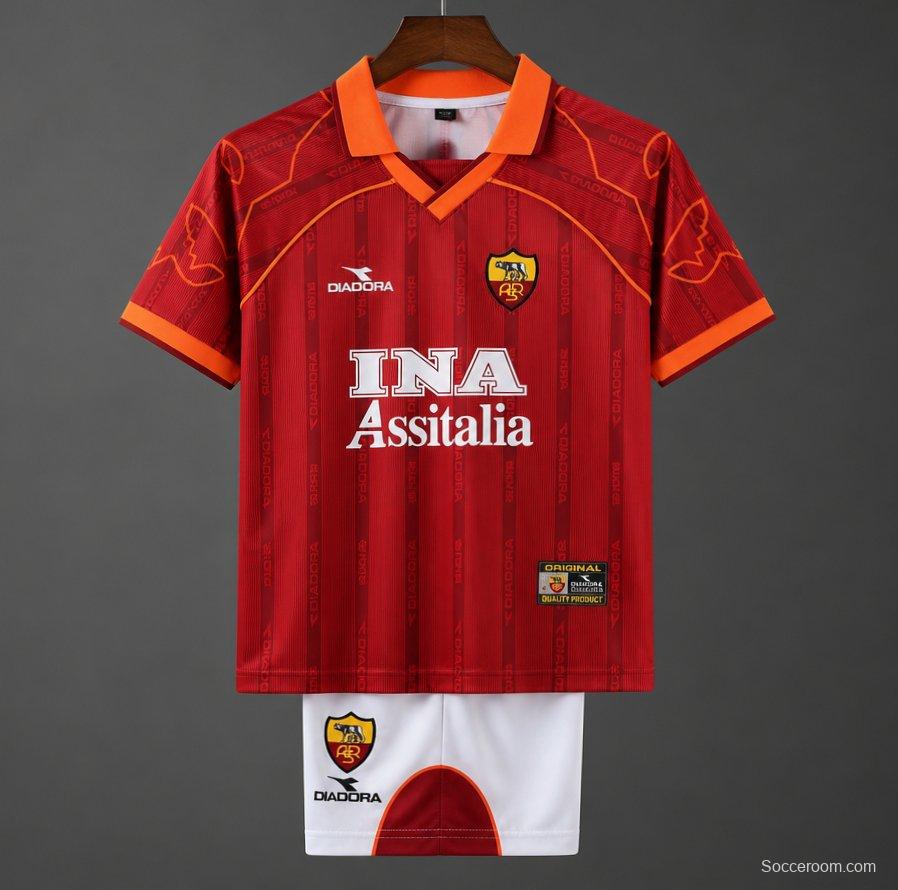 Retro Kids 99/00 Roma Home Jersey