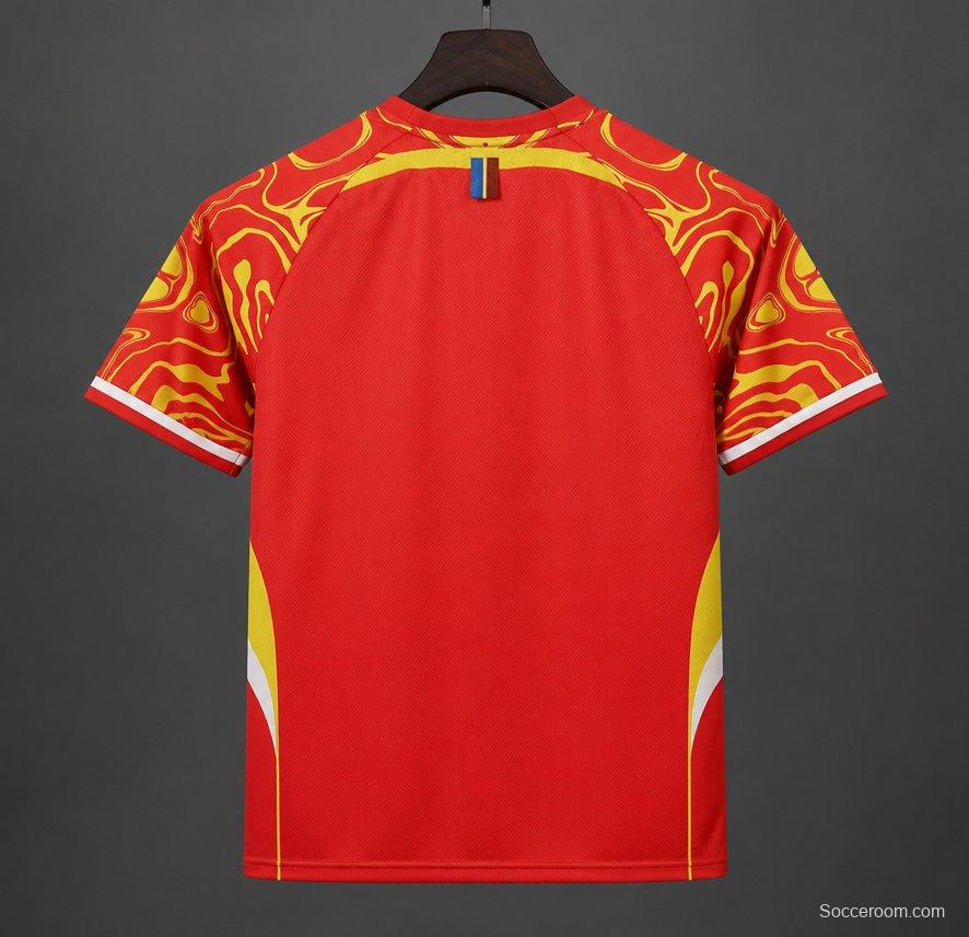 2026 DR Congo Red with Yellow  Third Jersey