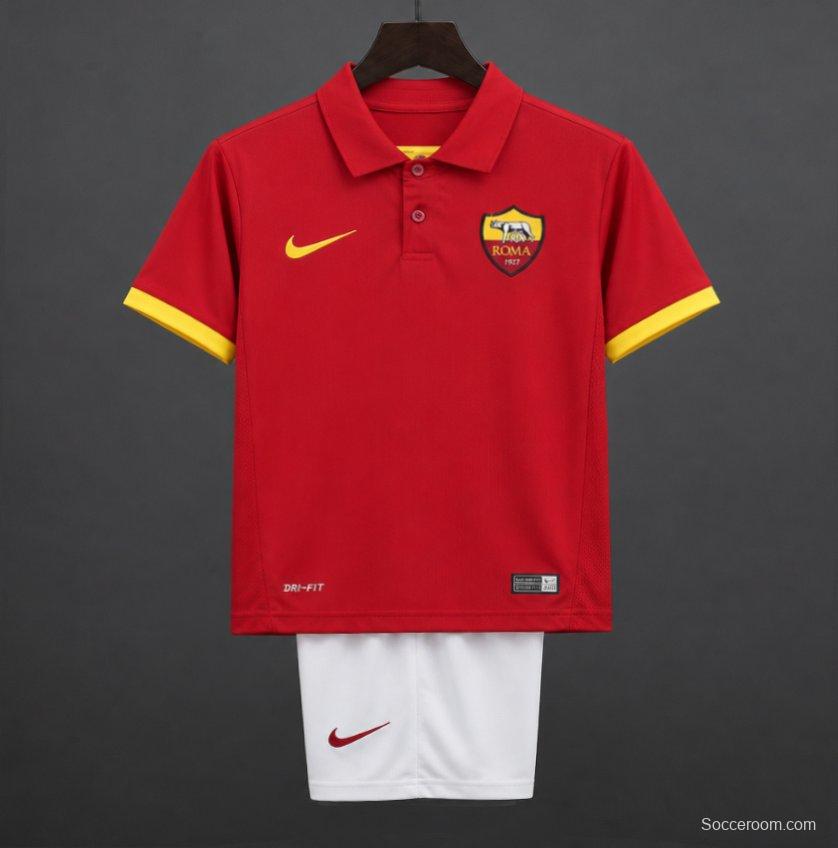 Retro Kids 14/15 AS Roma Maroon Home Jersey
