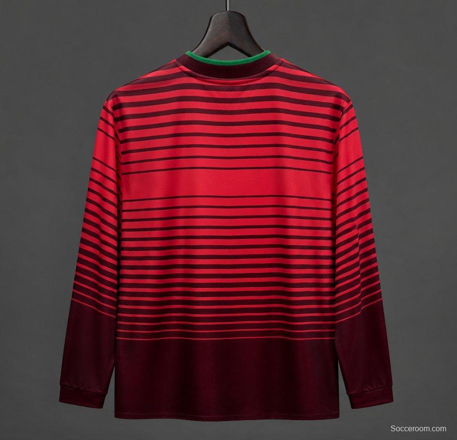 Retro 2014 Portugal Home Long Sleeve Jersey